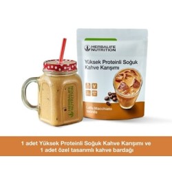 Yüksek Proteinli Soğuk Kahve Karışımı Latte Macchiato 